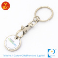 Promotion Shopping Trolley Coin Keyring with Metal Stick